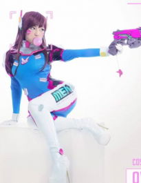 臺灣美女遊戲主播cos D.VA 性感身材完美還原